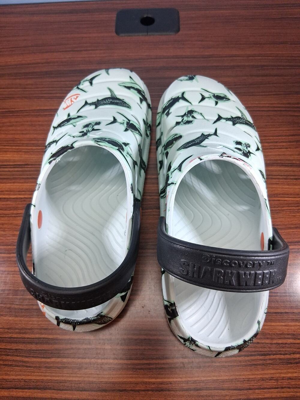 Rugged Shark Men's Shark Week Clogs, Size 7 Beach Summer Fun Shark Ocean